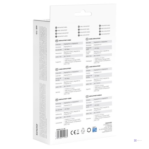 SAVIO KABEL DISPLAYPORT 2.1 3M CL-211