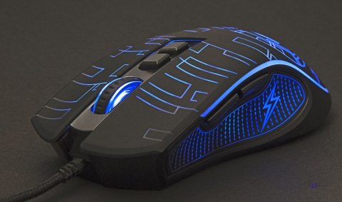 GEMBIRD GAMINGOWA MYSZ Z PODŚWIETLENIEM RGB USB, CZARNA (OUTLET)