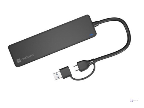 NATEC HUB USB-C 3.0 MAYFLY 4-PORTY + ADAPTER USB-A NHU-2023