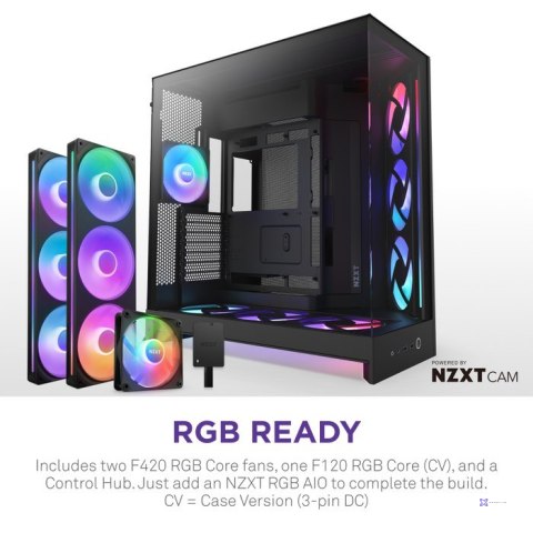 NZXT OBUDOWA H9 FLOW RGB+ MIDI TOWER Z OKNEM CZARNA