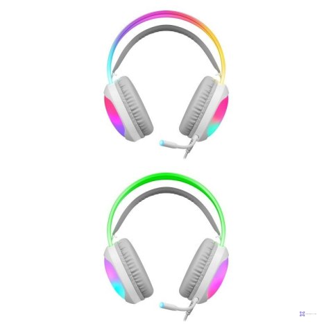 DEFENDER SŁUCHAWKI Z MIKROFONEM ECLIPSE RGB BIAŁE 62440