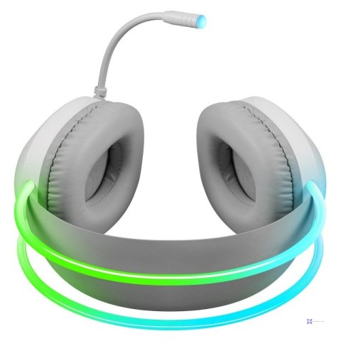 DEFENDER SŁUCHAWKI Z MIKROFONEM ECLIPSE RGB BIAŁE 62440