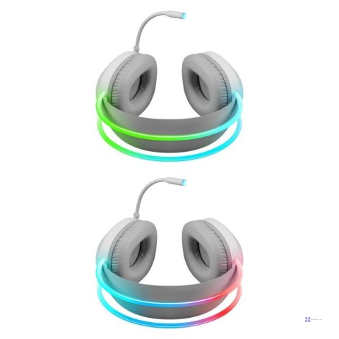 DEFENDER SŁUCHAWKI Z MIKROFONEM ECLIPSE RGB BIAŁE 62440