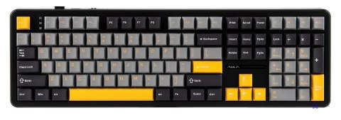 Klawiatura gasket F108 Gray+Orange+Deep Gray Volcano switch RGB AULA