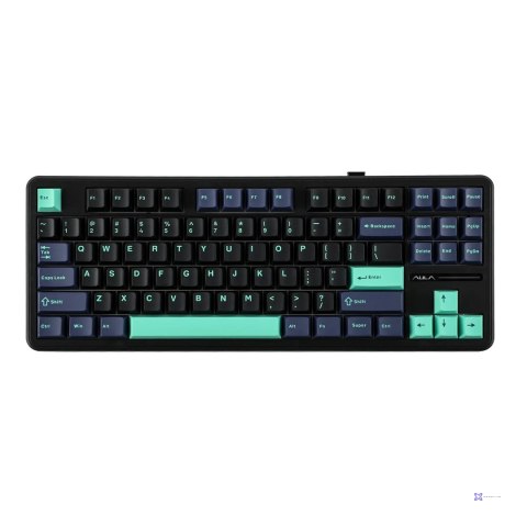 Klawiatura gasket F87 Pro Dark Blue + Black + Cyan GrayWoodV4 switch RGB AULA