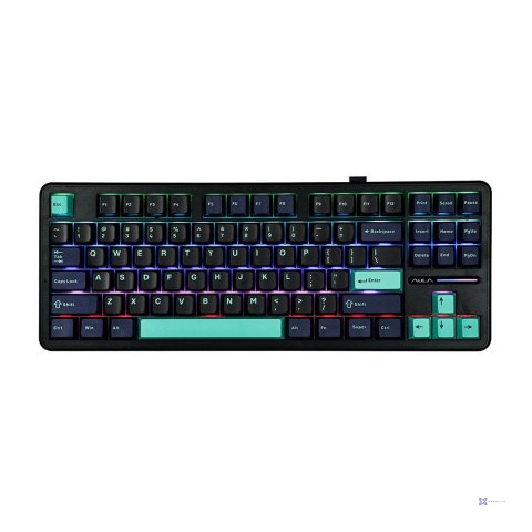 Klawiatura gasket F87 Pro Dark Blue + Black + Cyan GrayWoodV4 switch RGB AULA
