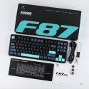 Klawiatura gasket F87 Pro Dark Blue + Black + Cyan GrayWoodV4 switch RGB AULA