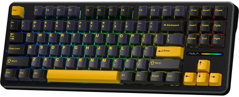 Klawiatura gasket F87 Thunder Black GrayWood switch RGB AULA