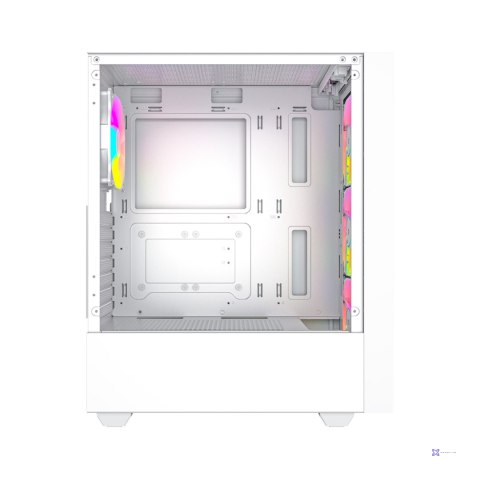 GEMBIRD OBUDOWA FORNAX 4000W MIDI-TOWER (2X USB 3.0, 1X USB 2.0, HD AUDIO, SZKLANY PANEL BOCZNY, PODŚWIETLENIE ARGB) BIAŁA