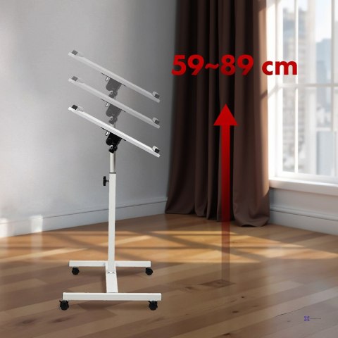 MACLEAN MOBILNE BIURKO/STAND NA LAPTOP, BIAŁE, REGULACJA WYSOKOŚĆ 59-89CM, MAX. 30KG MC-121 W