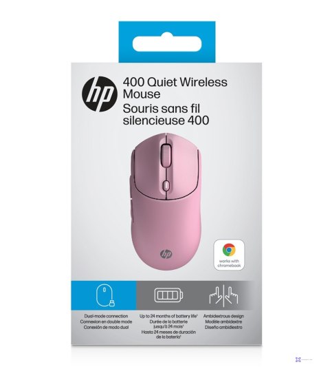 Mysz HP 400 Quiet Pink Wireless Mouse bezprzewodowa różowa AZ7B5AA