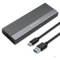 QOLTEC OBUDOWA NA DYSK SSD M.2 | SATA | NGFF | USB-C | SUPER SPEED | 2TB | SZARY (OUTLET)