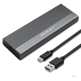 QOLTEC OBUDOWA NA DYSK SSD M.2 | SATA | NGFF | USB-C | SUPER SPEED | 2TB | SZARY (OUTLET)