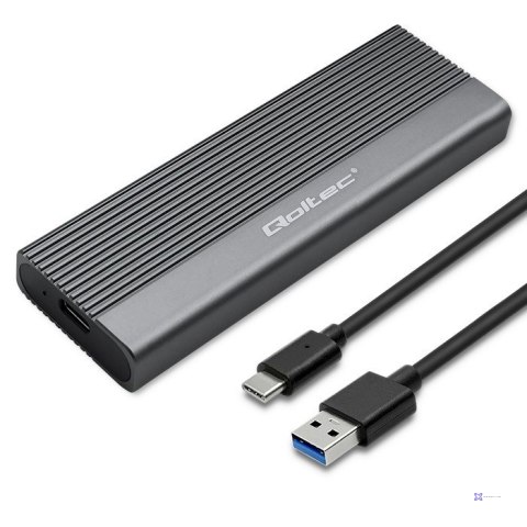 QOLTEC OBUDOWA NA DYSK SSD M.2 | SATA | NGFF | USB-C | SUPER SPEED | 2TB | SZARY (OUTLET)