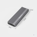 QOLTEC OBUDOWA NA DYSK SSD M.2 | SATA | NGFF | USB-C | SUPER SPEED | 2TB | SZARY (OUTLET)