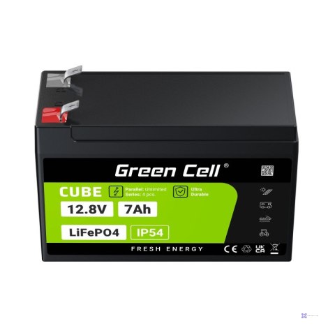 GREEN CELL AKUMULATOR LIFEPO4 CUBE 7AH 12V/12.8V 89.6WH LFPGC12V7AH