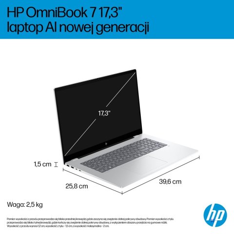 HP OmniBook 7 17-DC0073CL Ultra 7 258V 17.3"FHD Touch 32GB SSD1TB BT BLKB GeForce RTX 4050 6GB Win11 Silver (REPACK) 2Y (OUTLET)