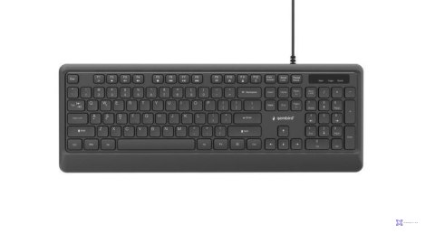 Klawiatura multimedialna z podświetleniem USB (A+C) Gembird KB-UML-04 1.8m czarna
