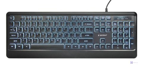 Klawiatura multimedialna z podświetleniem USB (A+C) Gembird KB-UML-04 1.8m czarna