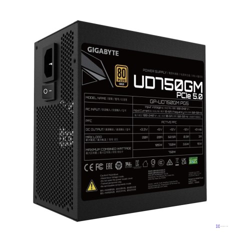 Zasilacz Gigabyte UD750GM PG5 750W 120mm 80+Gold (OUTLET)