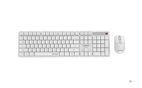 Zestaw bezprzewodowy klawiatura i mysz Gembird KBS-WMS-01-W biały