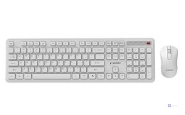 Zestaw bezprzewodowy klawiatura i mysz Gembird KBS-WPS-01-W biały