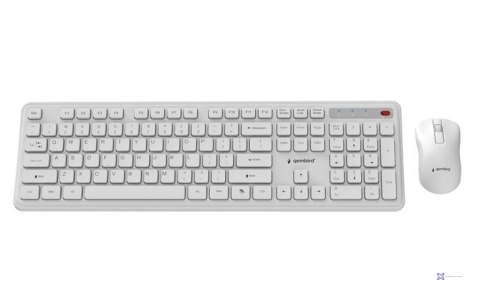 Zestaw bezprzewodowy klawiatura i mysz Gembird KBS-WPS-01-W biały