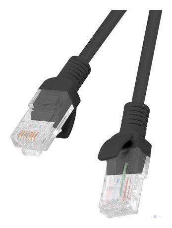 Kabel UTP Lanberg PCU5-10CC-0025-BK (RJ45 - RJ45 ; 0,25m; UTP; kat. 5e; kolor czarny)