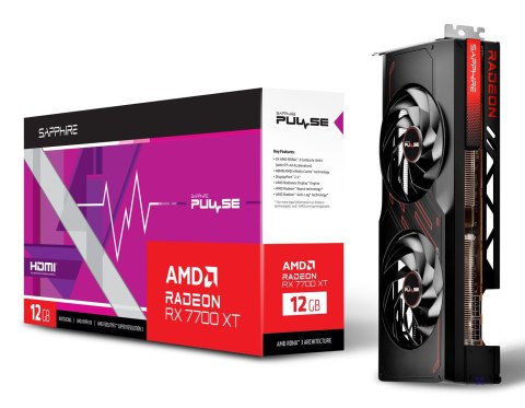 Karta graficzna SAPPHIRE RADEON RX 7700 XT PULSE GAMING 12GB GDDR6 DUAL (WYPRZEDAŻ)