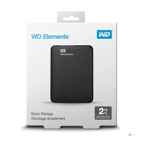 Dysk zewnętrzny HDD WD Elements (2TB; 2.5"; USB 3.0; Czarny; WDBU6Y0020BBK-WESN) (OUTLET)