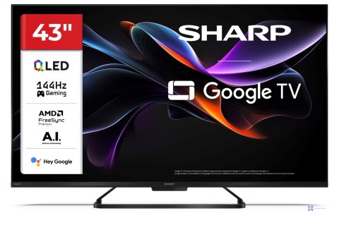 Telewizor SHARP 43HR7265E QLED 43" 4K Ultra HD Google TV Dolby Digital Plus DVB-T2 Czarny