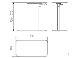 Biurko/Stolik z regulowaną wys. LAPTOP DESK biały