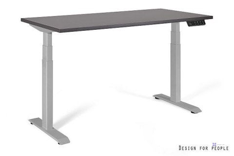 Biurko/Stolik z regulowaną wysokością UNIQUE ACTIVE I 14-C103W-G-140-YZ-13 szary stelaż i blat, 140X70 cm