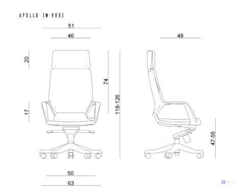 Fotel biurowy Apollo BL418 czarny/biały