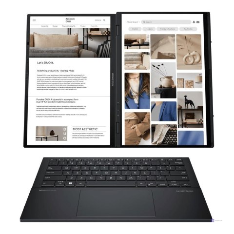 ASUS Zenbook Duo UX8406CA-QL121W Ultra 7 255H 2x14.0"OLED FHD Touch 60Hz 400nits 32GB LPDDR5X SSD1TB Glossy Intel Arc Graphics W