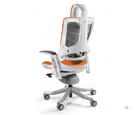 Fotel biurowy Wau 2 BL405 tkanina mandarin/biały