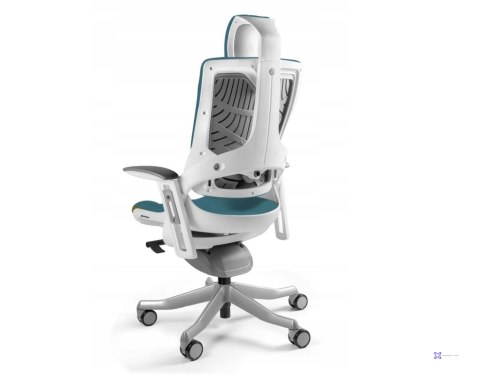 Fotel biurowy Wau 2 BL414 tkanina steelblue/biały