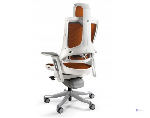 Fotel biurowy Wau 2 NW45 siatka mandarin/biały