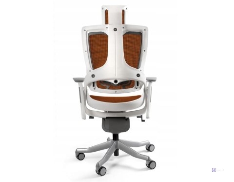 Fotel biurowy Wau 2 NW45 siatka mandarin/biały