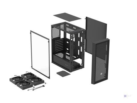 FURY OBUDOWA SHOBO SH8F MIDI TOWER Z OKNEM CZARNA