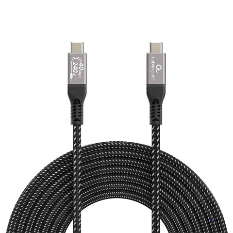 GEMBIRD KABEL DO ŁADOWANIA I TRANSMISJI DANYCH PREMIUM USB 4 TYPE-C 40 GB/S, 240 W, 0.5 M