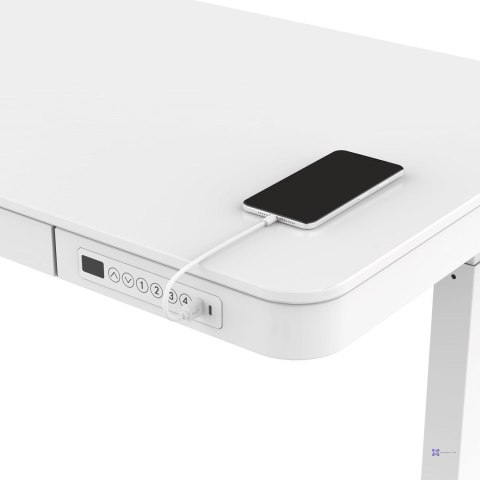 Activejet Biurko z elektryczną regulacją wysokości ET119W-C w kolorze białym. Wymiar blatu 140 x 70 cm. (OUTLET)