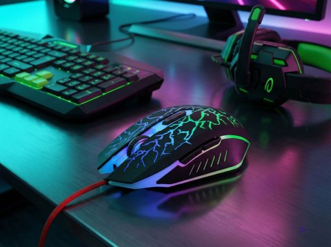 Mysz Esperanza Lightning EGM211R (optyczna; 2400 DPI; kolor czarny)