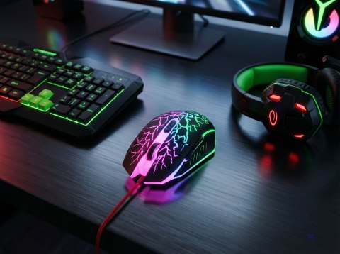 Mysz Esperanza Lightning EGM211R (optyczna; 2400 DPI; kolor czarny)