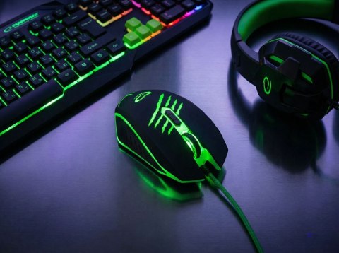 Mysz komputerowa Esperanza MX209 Claw EGM209G (optyczna; 2400 DPI; kolor czarny)