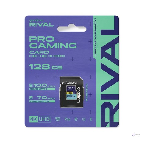 GOODRAM microSDXC 128GB V30 UHS I U3 RIVAL + adapter