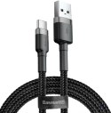 Kabel Baseus Cafule CATKLF-AG1 (USB 2.0 - USB typu C ; 0,50m; kolor ciemnoszary)