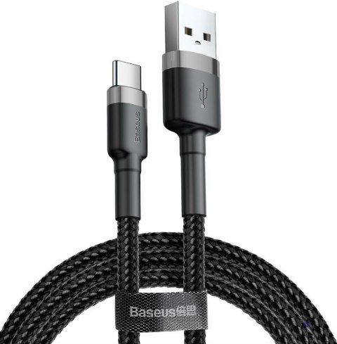 Kabel Baseus Cafule CATKLF-AG1 (USB 2.0 - USB typu C ; 0,50m; kolor ciemnoszary)