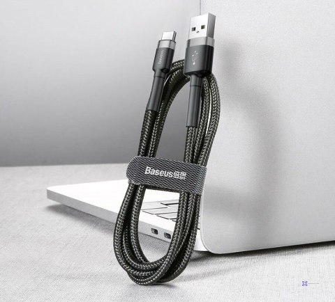 Kabel Baseus Cafule CATKLF-AG1 (USB 2.0 - USB typu C ; 0,50m; kolor ciemnoszary)