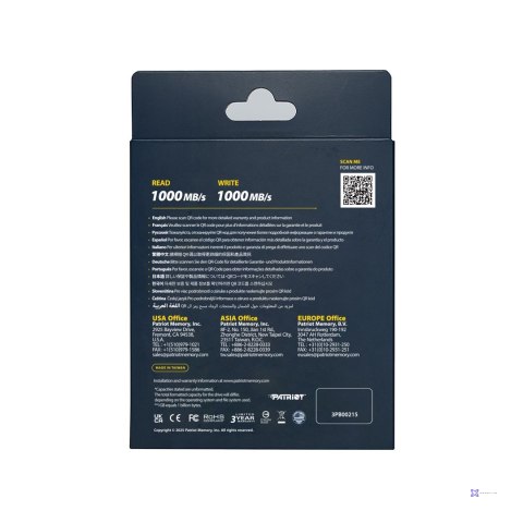 Patriot Transporter LT 512GB USB3.2 Type-C SSD 1000 MB/s Alu Black